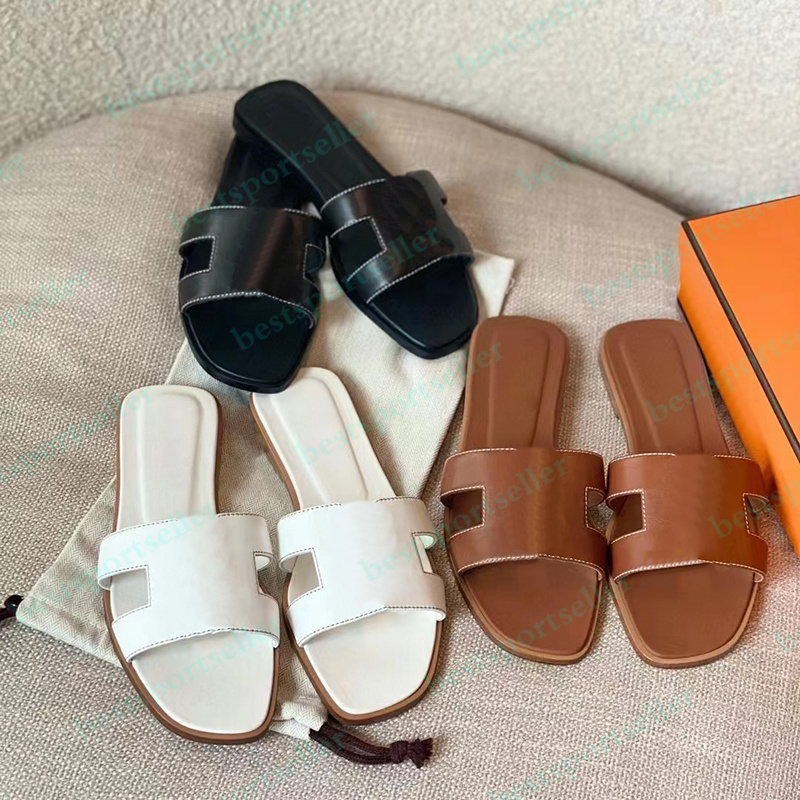 Fashion slippers Women Designer sandals for womens slipper casual loafers shoes outdoor beach slides flat bottom with buckle unisex genuine leather Slide US 5-12