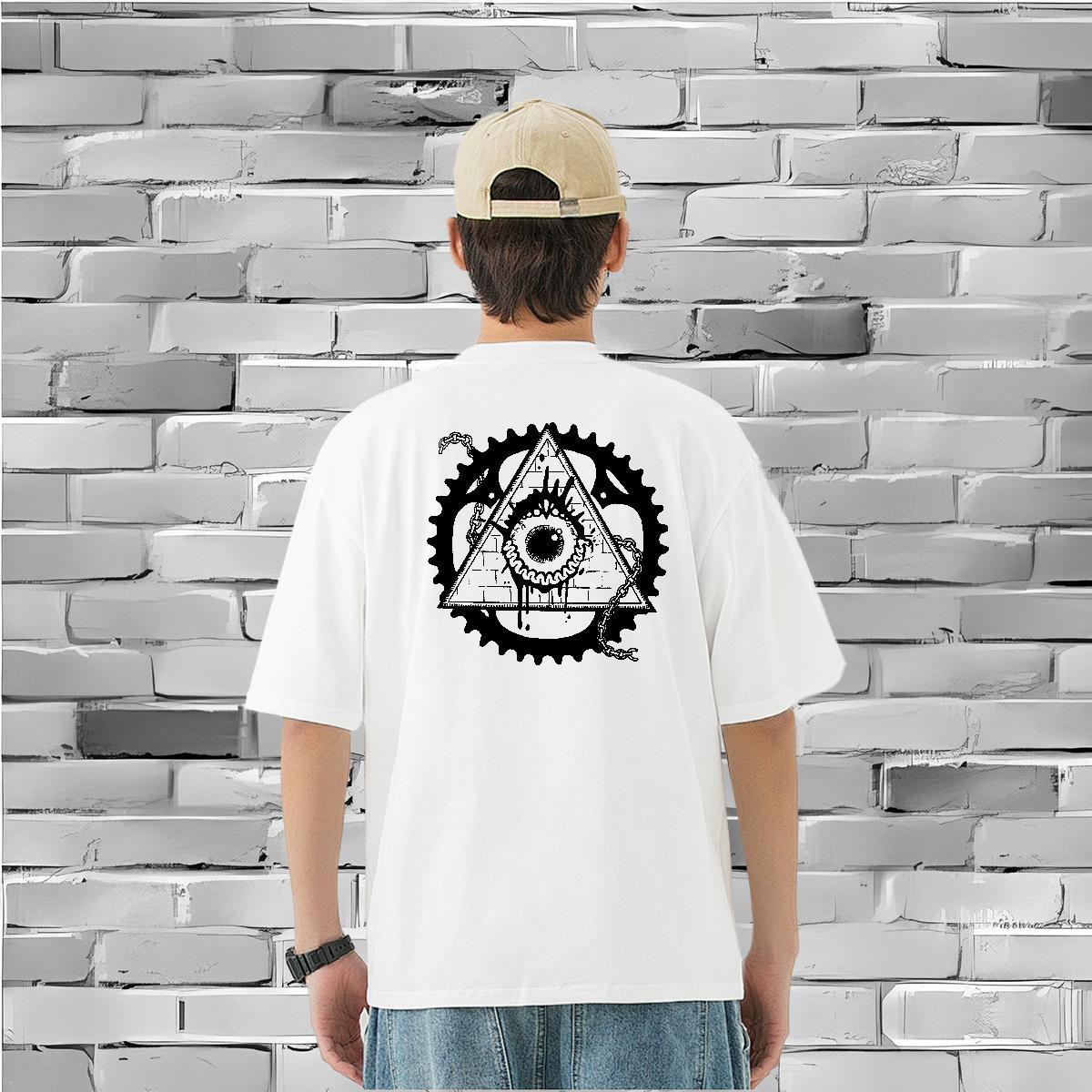 Stylist Men T Shirts eye of the devil Wear 100% Cotton 230g Outdoor Unisex Black Oversized O Neck Short Sleeves Tshirts