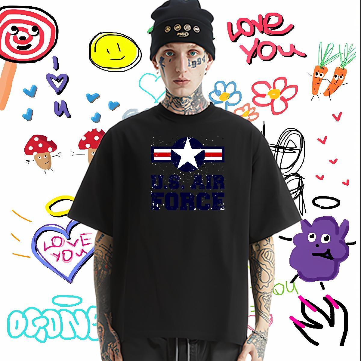 DIY T-Shirts for Men letter Tshirts 230g Pure Cotton Hip Hop Comfortable Oversized 3XL 4XL Short Sleeve Soft Men Tshirts