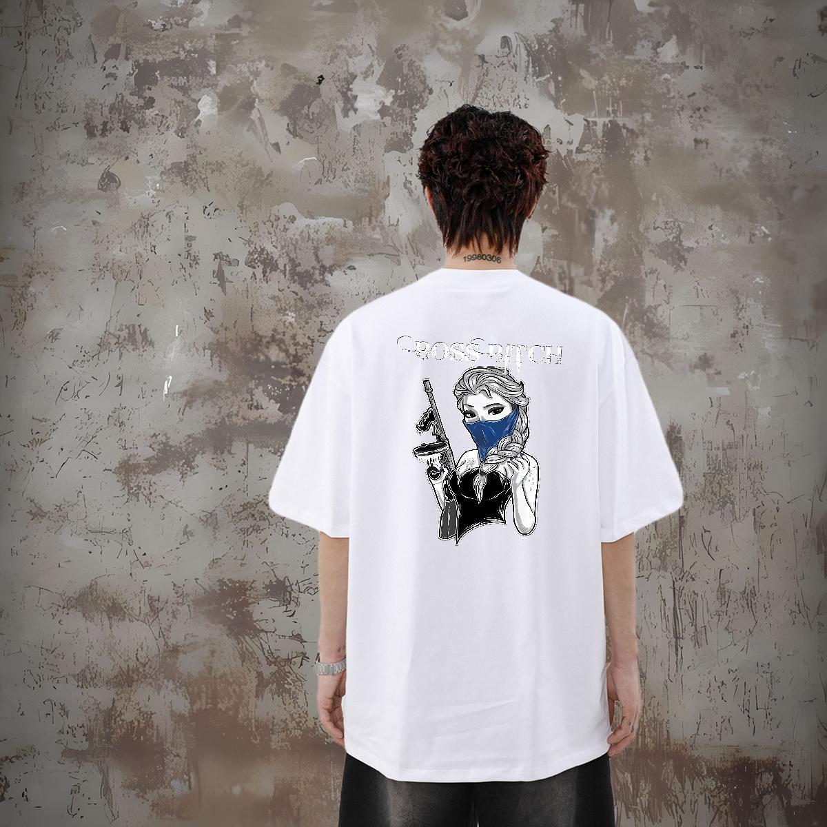 Fashion New T-Shirts for Men portrait Tops Shirt 100% Cotton 230g Daily Wear High Quality Anime Short Sleeve O-Neck Tshirts