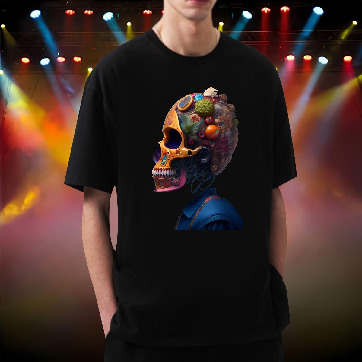 Fashion Casual Man T Shirts skull Polos 230g Pure Cotton Sport Popular Asian Size Breathable Short Sleeve Men Tops Tees