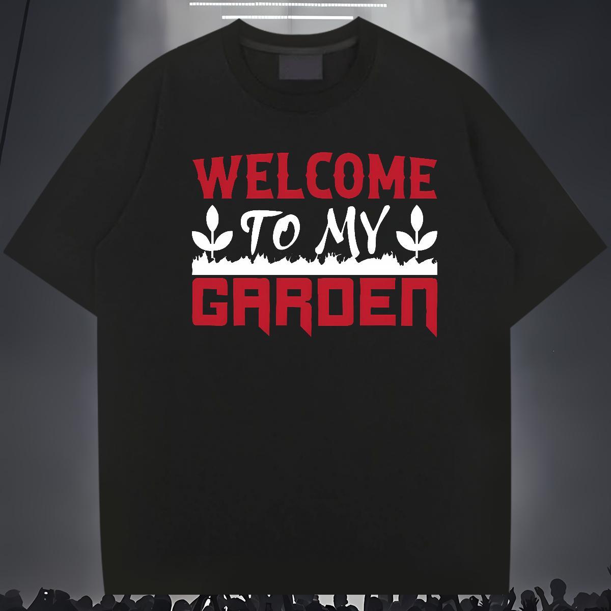 Fashion T-Shirts for Men letter Wear 230g Cotton Outdoor TOP Quality Floral Print Breathable Short Sleeve Men Tops Tees