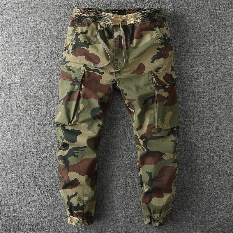 Camouflage Cargo Pants Men Casual Loose Sweatpant for Men High Quality Mens Joggers Drawstring Trousers 240806