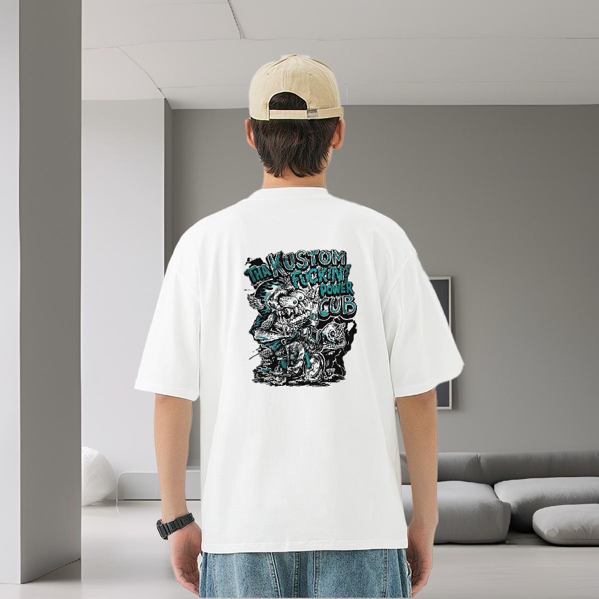 Classic Man T Shirts skull Clothings 230g 100% Cotton Daily Outfit Comfortable Custom Anime Crew Neck Tshirt for Man Woman