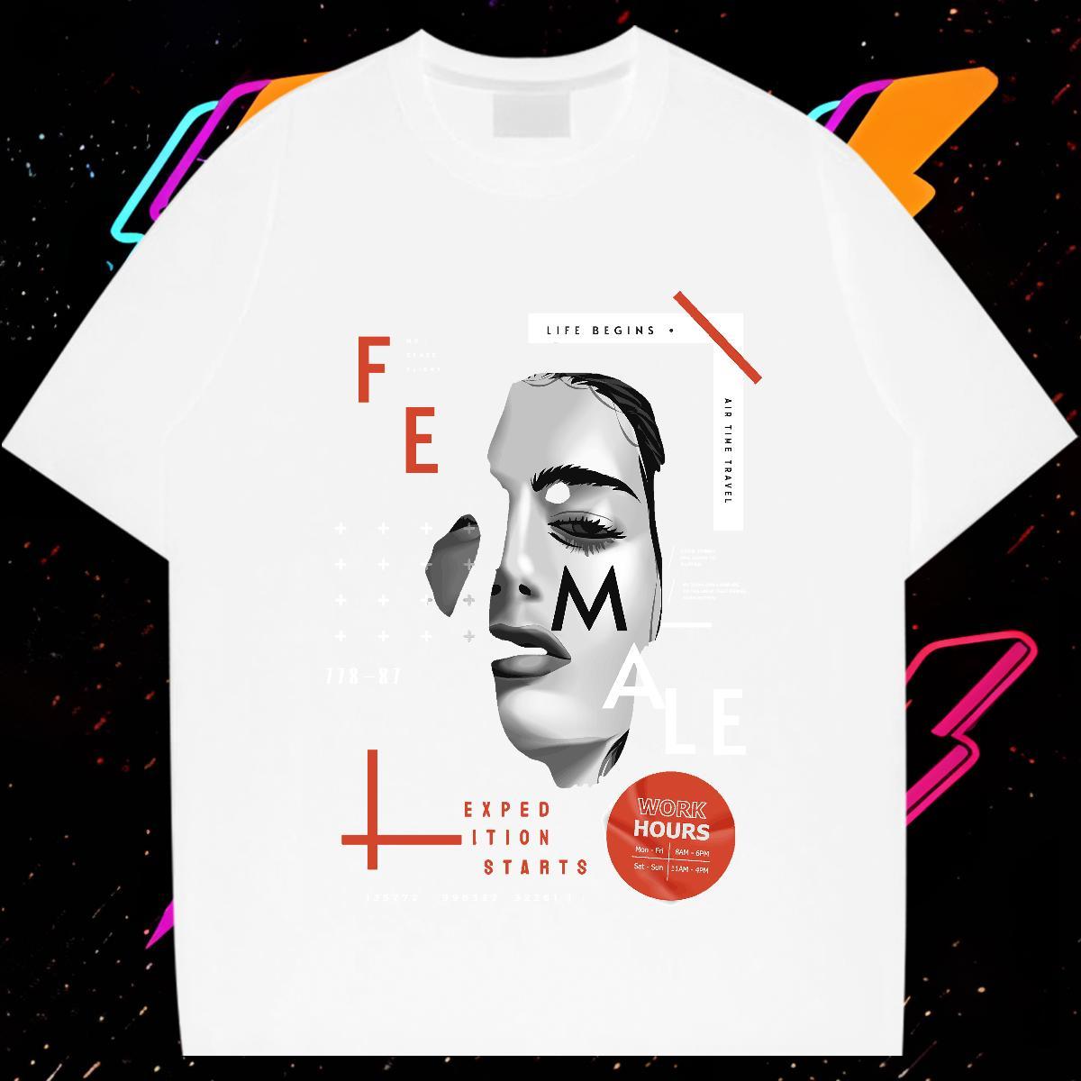 Customized T Shirts Men letter Tshirts 100% Cotton 230g Hip Hop Brand Plus Size Custom Breathable Short Sleeve Men Tshirts