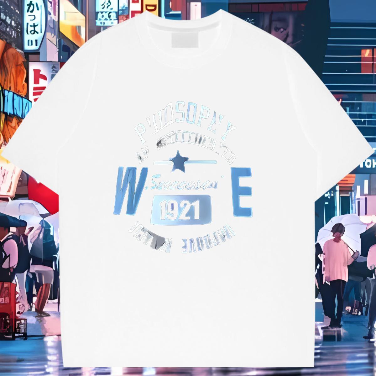 Free Shipping T-Shirts letter Clothes 230g Pure Cotton Casual Cool Design Custom Printing Short Sleeve Soft Men Tops Tees