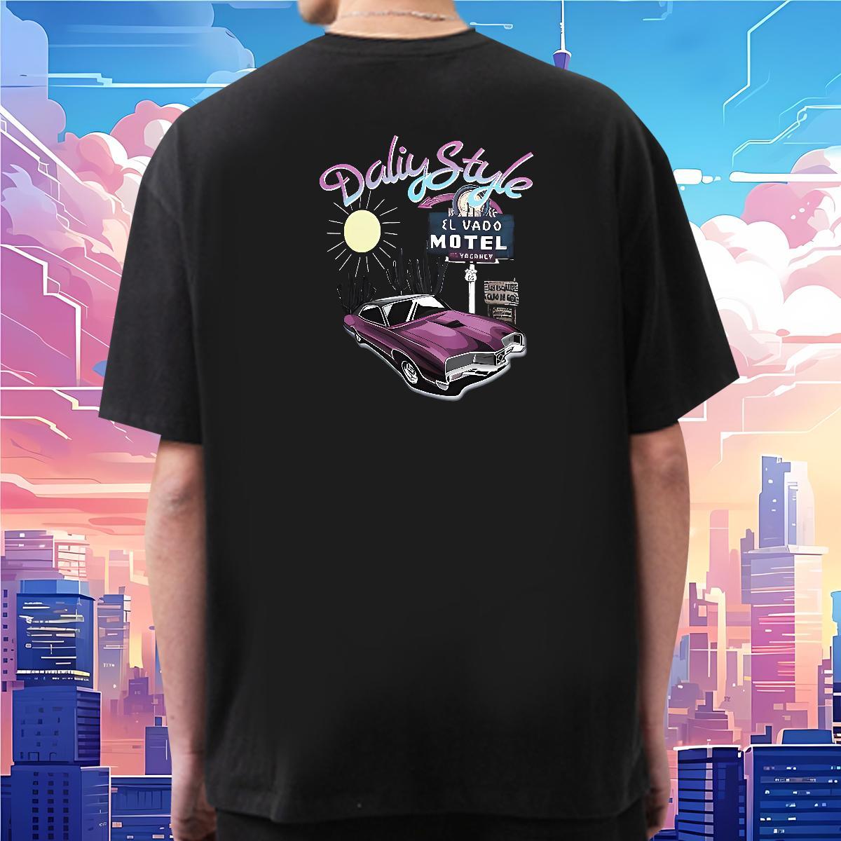 2024 Designer T-Shirts car Tops 100% Cotton 230g Hip Hop Unisex Cartoon Print O Neck Short Sleeves Men Clothes T-Shirt