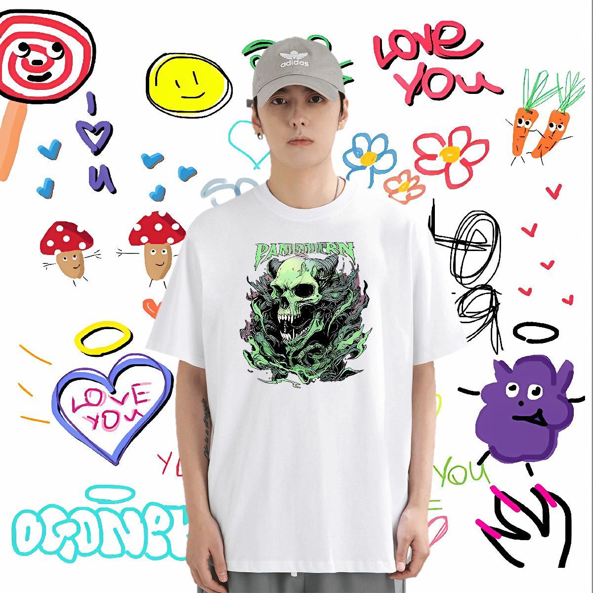 Designer Fashion Mens T Shirts skull Tees 100% Cotton 230g Daily Outfit Brand Custom Print Oversized Short Sleeve Soft Mens Tshirts