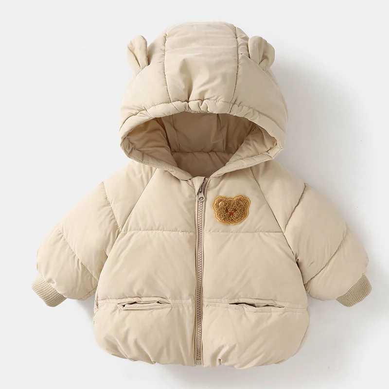 Cute Bear Childrens Winter Jacket 2024 Childrens Snow Clothing Thick Warm Girls Cotton Jacket Chidlen Winter Clothing Outdoor Jacket X2411151