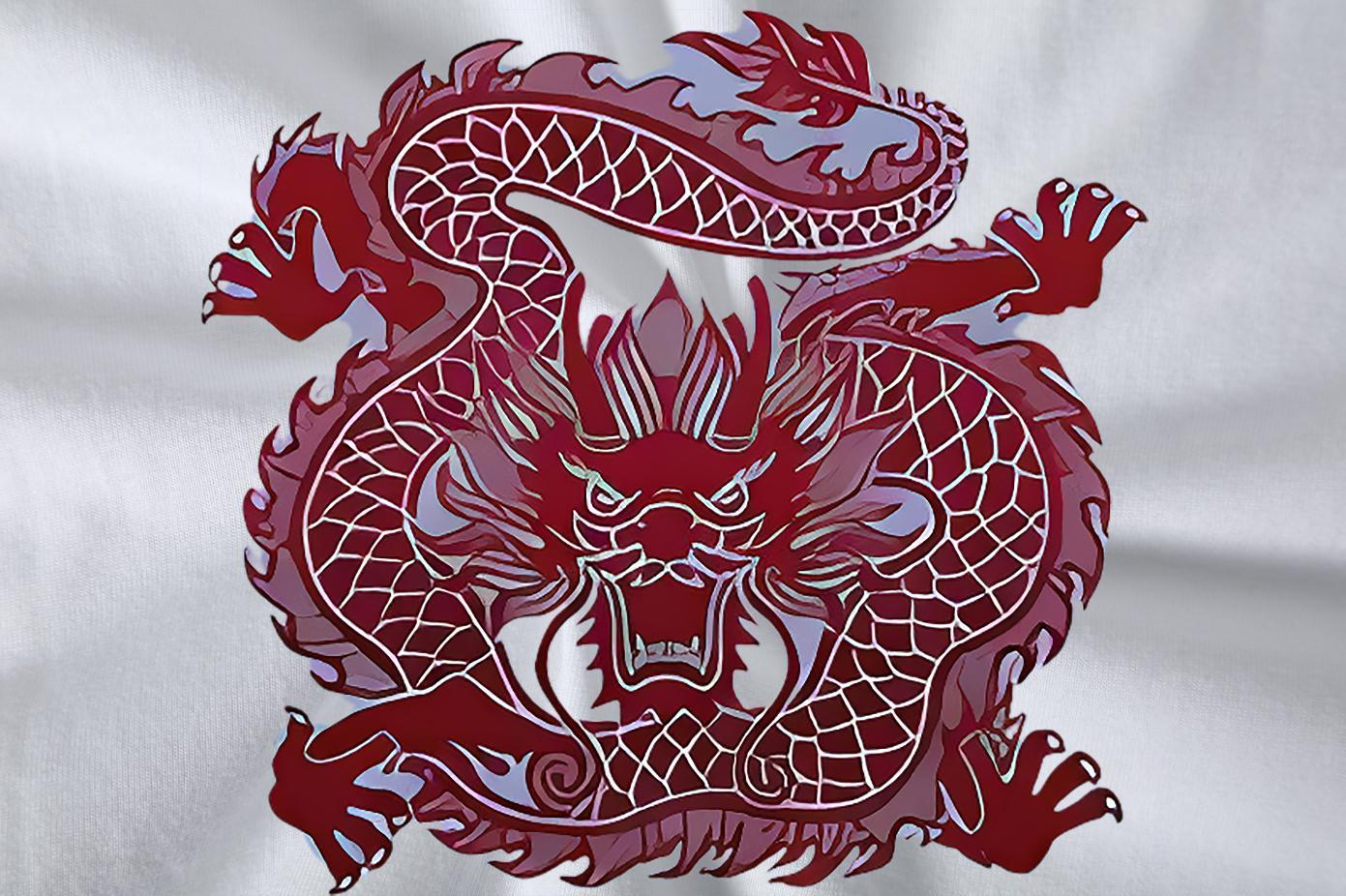Fashion T-Shirts for Men Red Chinese Dragon Tshirts 230g 100% Cotton Street wear Hip Hop Classic Anime Print Short Sleeve O-Neck Men Tops Tees
