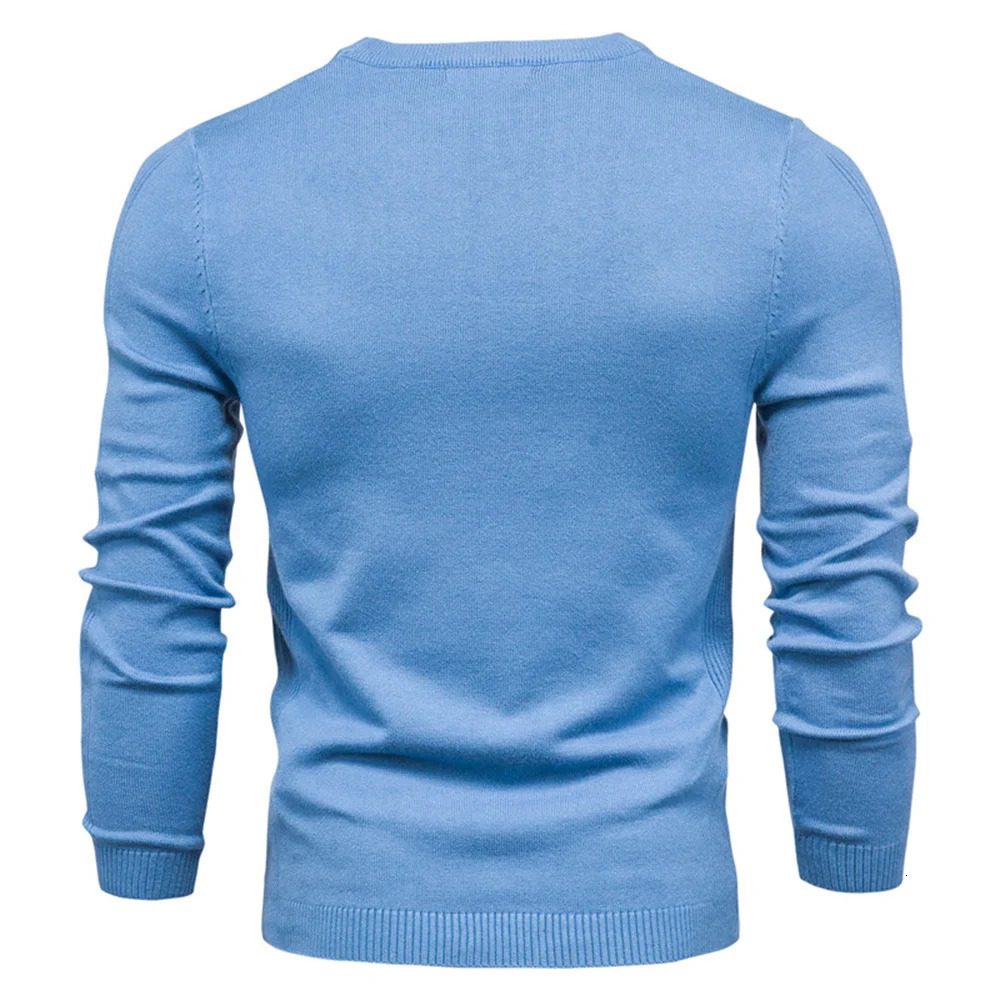 Winter Thickness Pullover Men O-neck Solid Color Long Sleeve Warm Slim Sweaters Men Mens Sweater Pull Male Clothing 240816