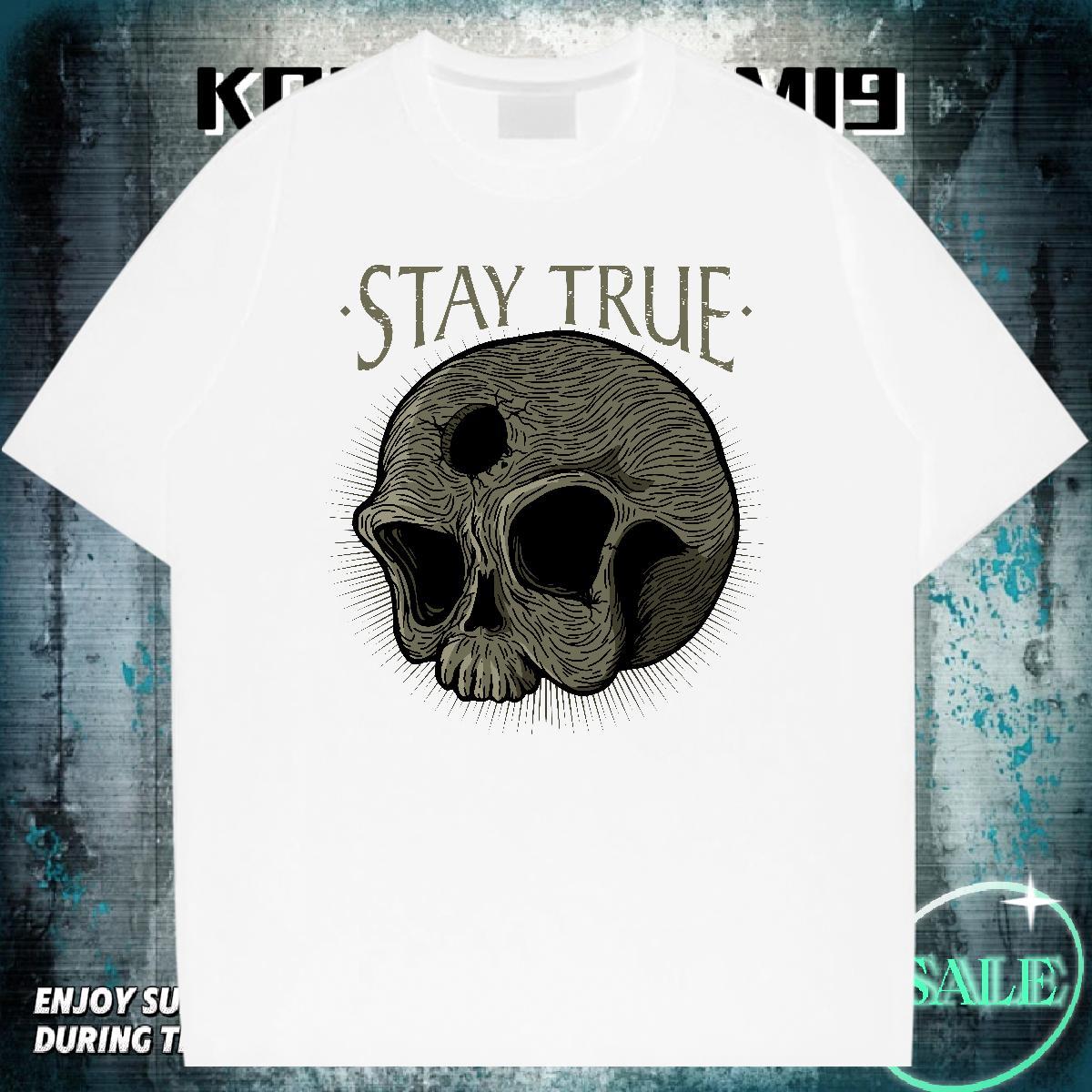 2024 Designer T-Shirts skull Tshirts 230g Cotton Daily Wear Brand Anime Print Breathable Short Sleeve Couples T Shirts