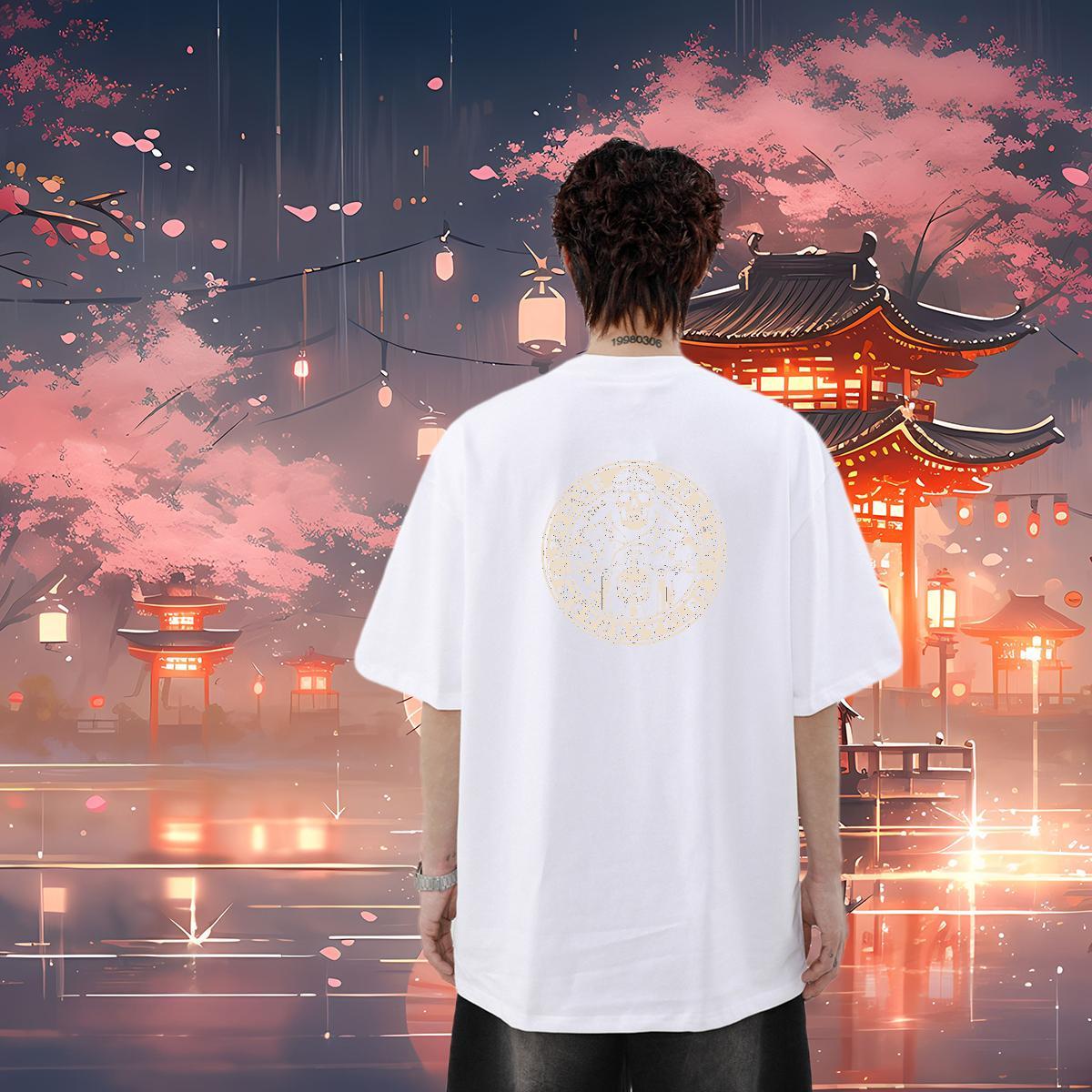 2024 Summer T Shirt For Man skull Tops Shirt 230g 100% Cotton Summer Casual TOP Quality Asian Size O-Neck Short Sleeve Men Clothes T-Shirt