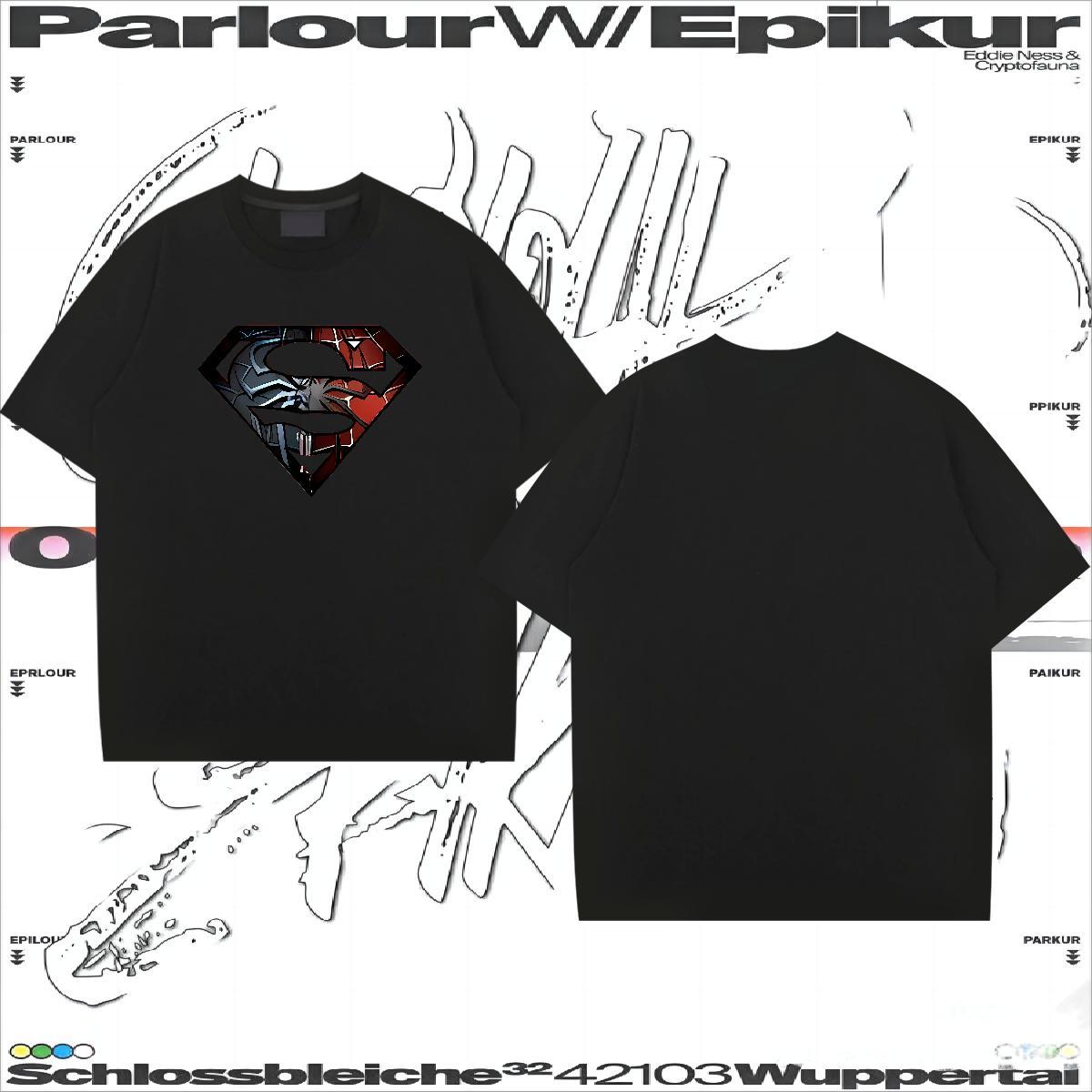 2024 DIY T-Shirts letter Polos 230g Pure Cotton Hip Hop Cool Design Cartoon Print Breathable Mens Tshirts