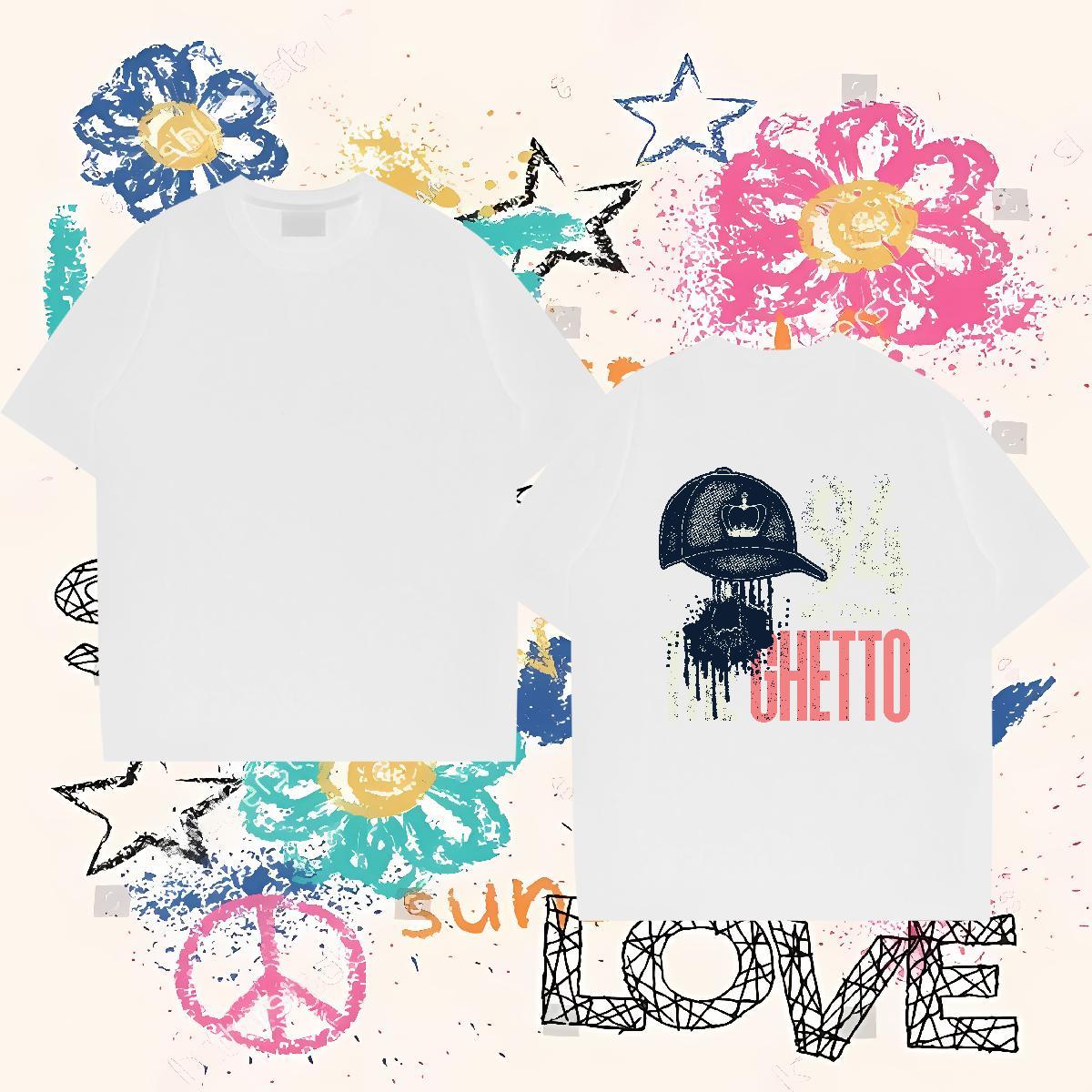 Fashion New Mens T Shirts letter Tees 100% Cotton 230g Sports Casual Classic Cartoon Printing L-4XL Crew Neck Tshirt for Man Woman