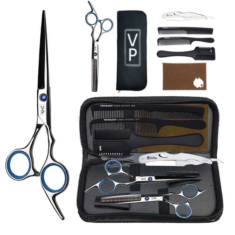 Professional Hairdressing Haircut Scissors 6 Inch 440C Barber Shop Hairdressers Cutting Thinning Tools High Quality Salon SetXJ240807