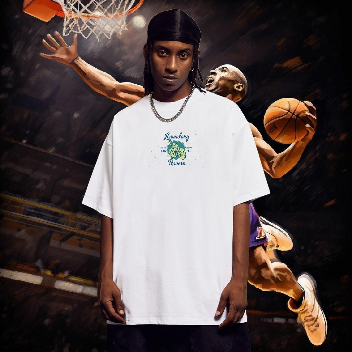2024 Summer T-Shirts for Men Motorcycle Tops Tees 230g Cotton Hip Hop Unisex Customized Print Crew Neck Breathable Men Tops Tees