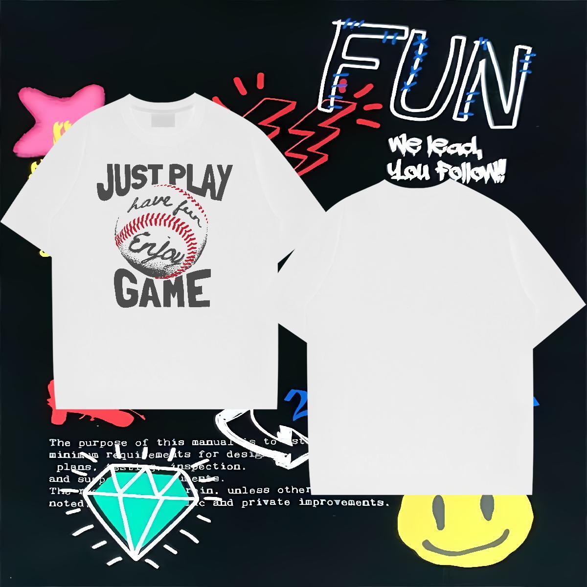 Classic Casual T-Shirts letter Tees 230g Pure Cotton Outdoor Loose Custom Anime Crew Neck Men Tees