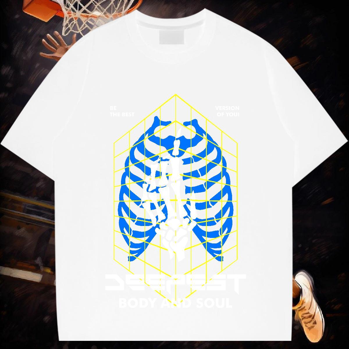 2024 Designer T-Shirts skull Tops 230g Cotton Hip Hop TOP Quality Custom Cartoon Breathable Crew Neck Tshirt for Man Woman