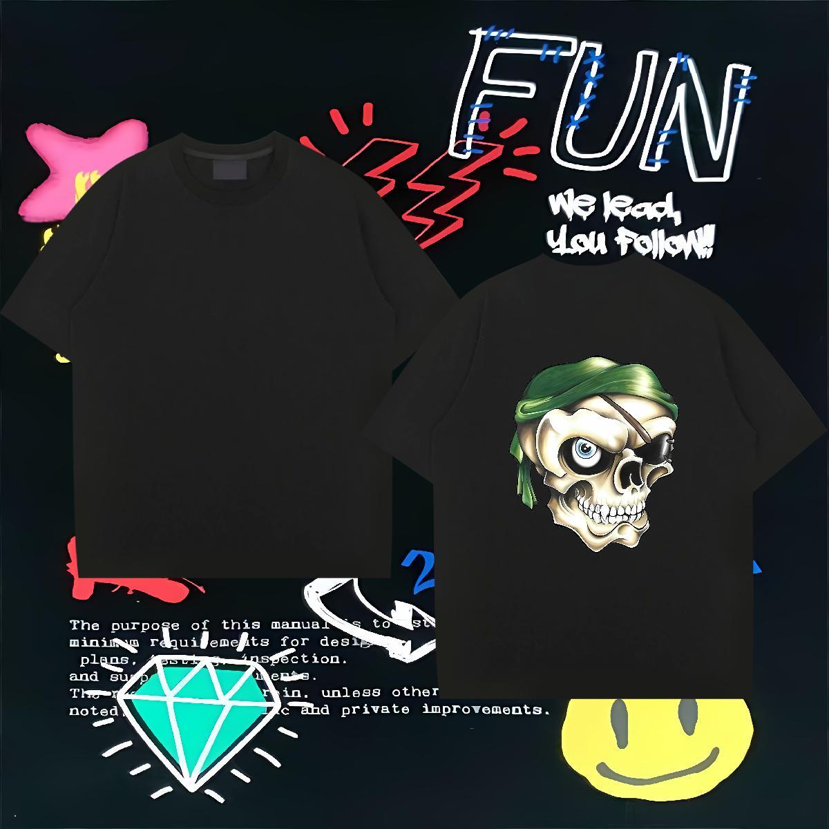 Stylist T-Shirts monster Tops Shirt 230g 100% Cotton Sports Casual Brand DIY Printed Breathable Mens Tshirts