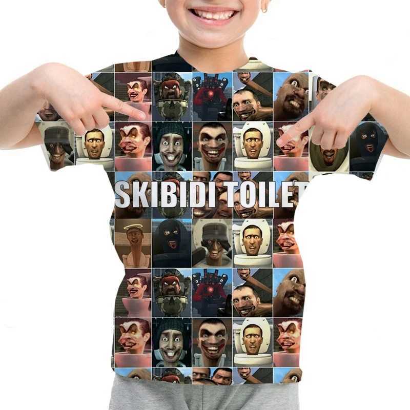 Skibidi Toilet Childrens T-shirt Fun Short Sleeve Baby Boy T-shirt Top Speaker Printed T-shirt Summer O-neck Childrens T-shirtW240718