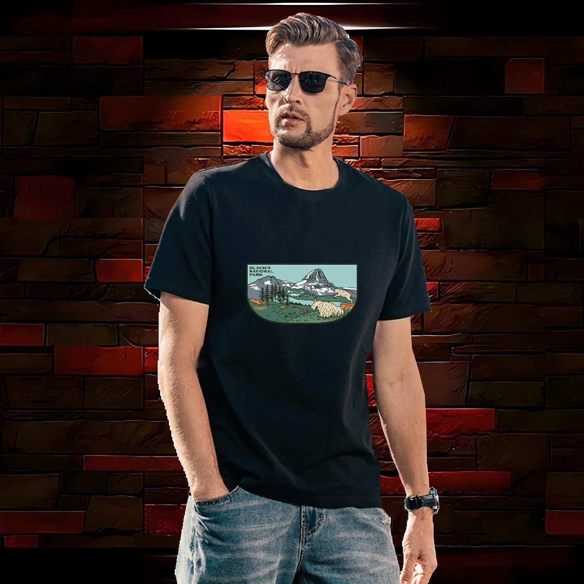 Free Shipping Tshirt for Man Woman mountains 230g Pure Cotton Beach Crew Neck Breathable T-Shirts for Men DIY Printed Casual New Tops Tees