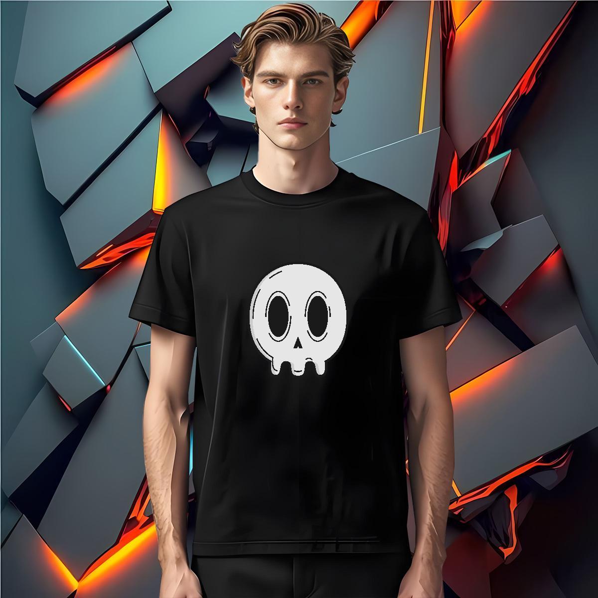 Customized T shirt skull Tees Shirts 230g Pure Cotton Spring Summer Free Shipping DIY Printed Breathable Short Sleeve Men Tshirts