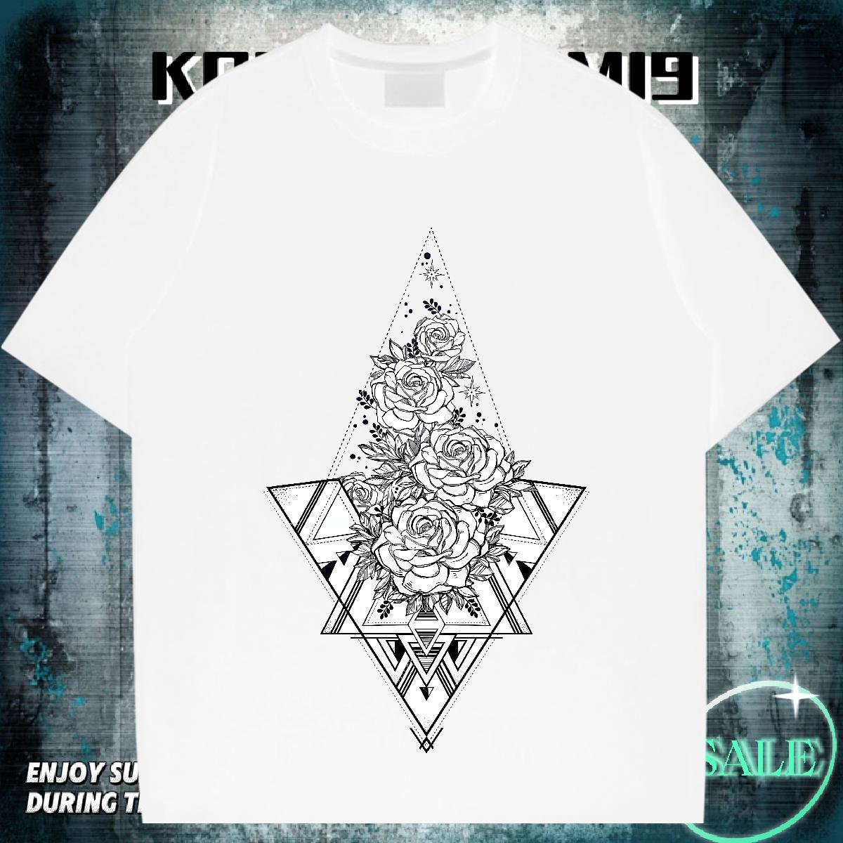 DIY T Shirts Men eye of the devil Tshirts 100% Cotton 230g Street Wear Comfortable White Plus Size Crew Neck Men Clothes T-Shirt