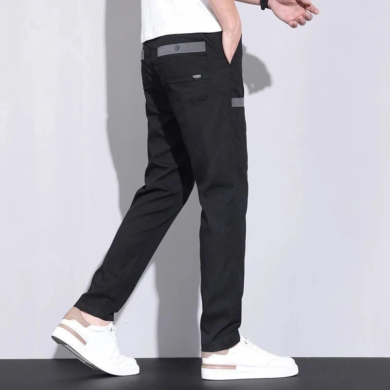 Summer Ice Silk Mens Golf Pants High Quality Elastic Fashion Casual Breathable 240806