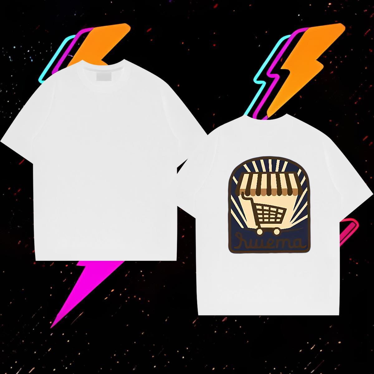 Casual New T shirt letter Tops Shirt 230g Pure Cotton Beach Unisex Black White Breathable Soft Men Tshirts
