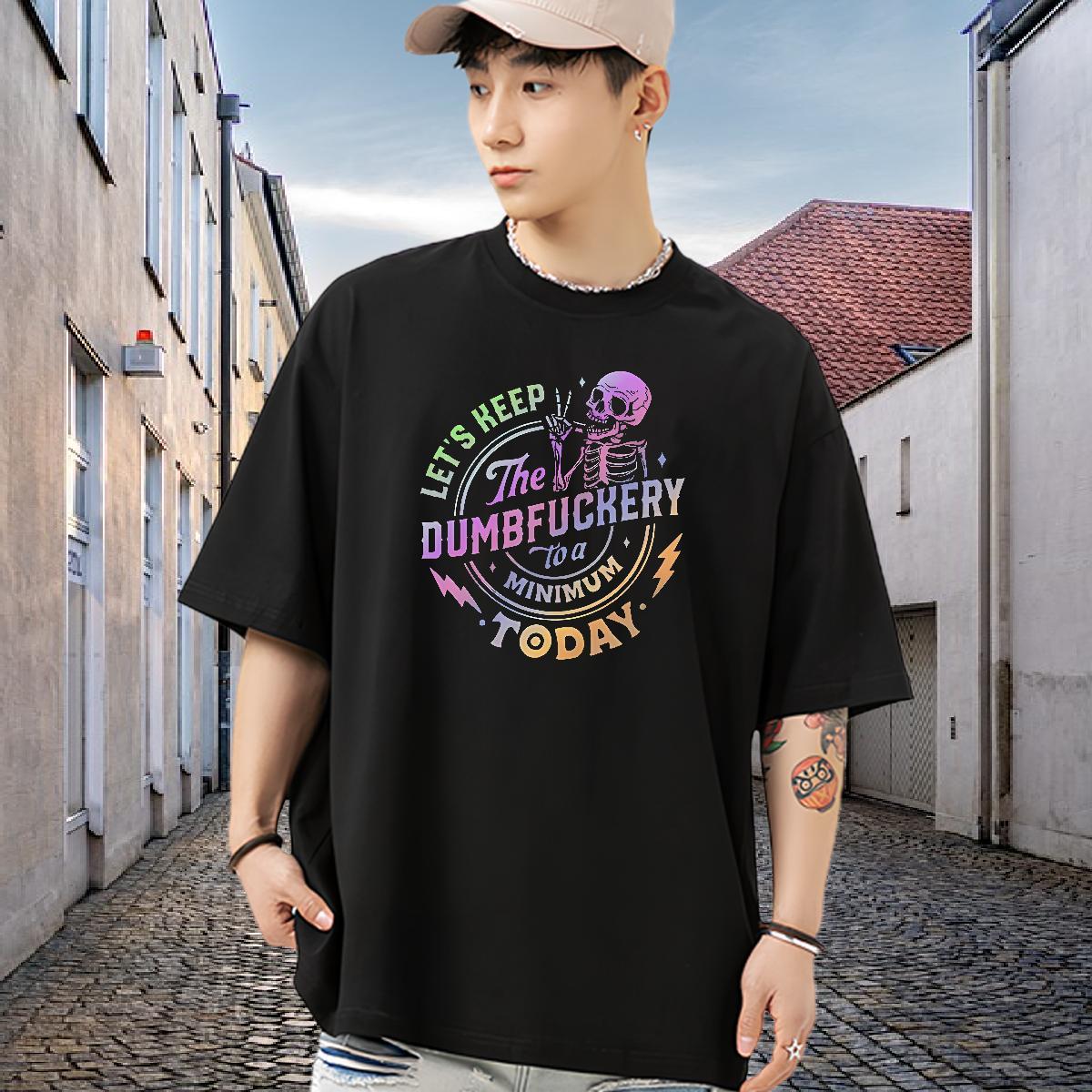 New Mens T Shirts skull Tshirts 230g Pure Cotton Daily Wear Cool Custom Print Oversized O-Neck Short Sleeve Tshirt for Man Woman