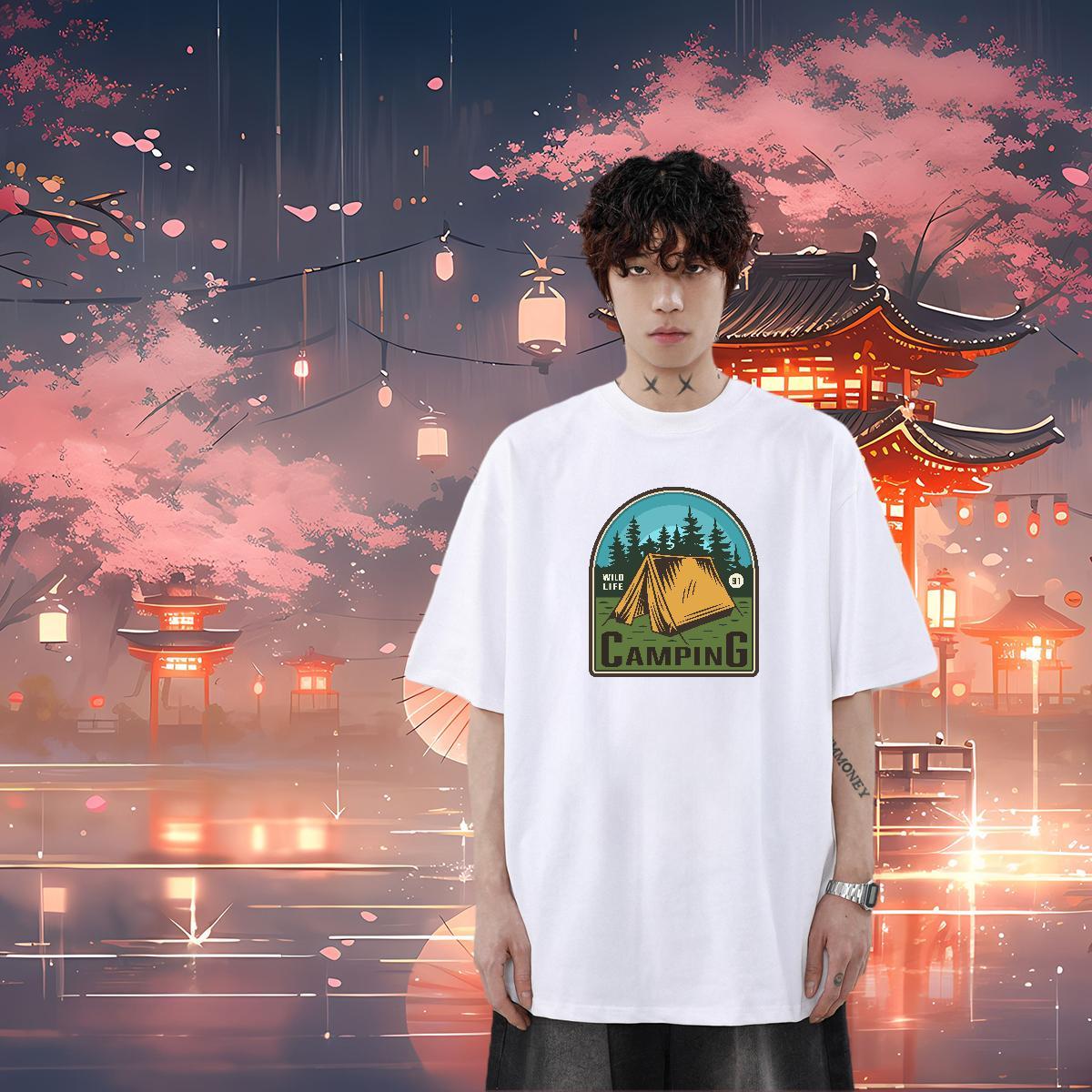Fashion New T-Shirts for Men letter Top Tees 230g Cotton Casual Beach Popular Custom Print Oversized Breathable Tshirt for Man Woman