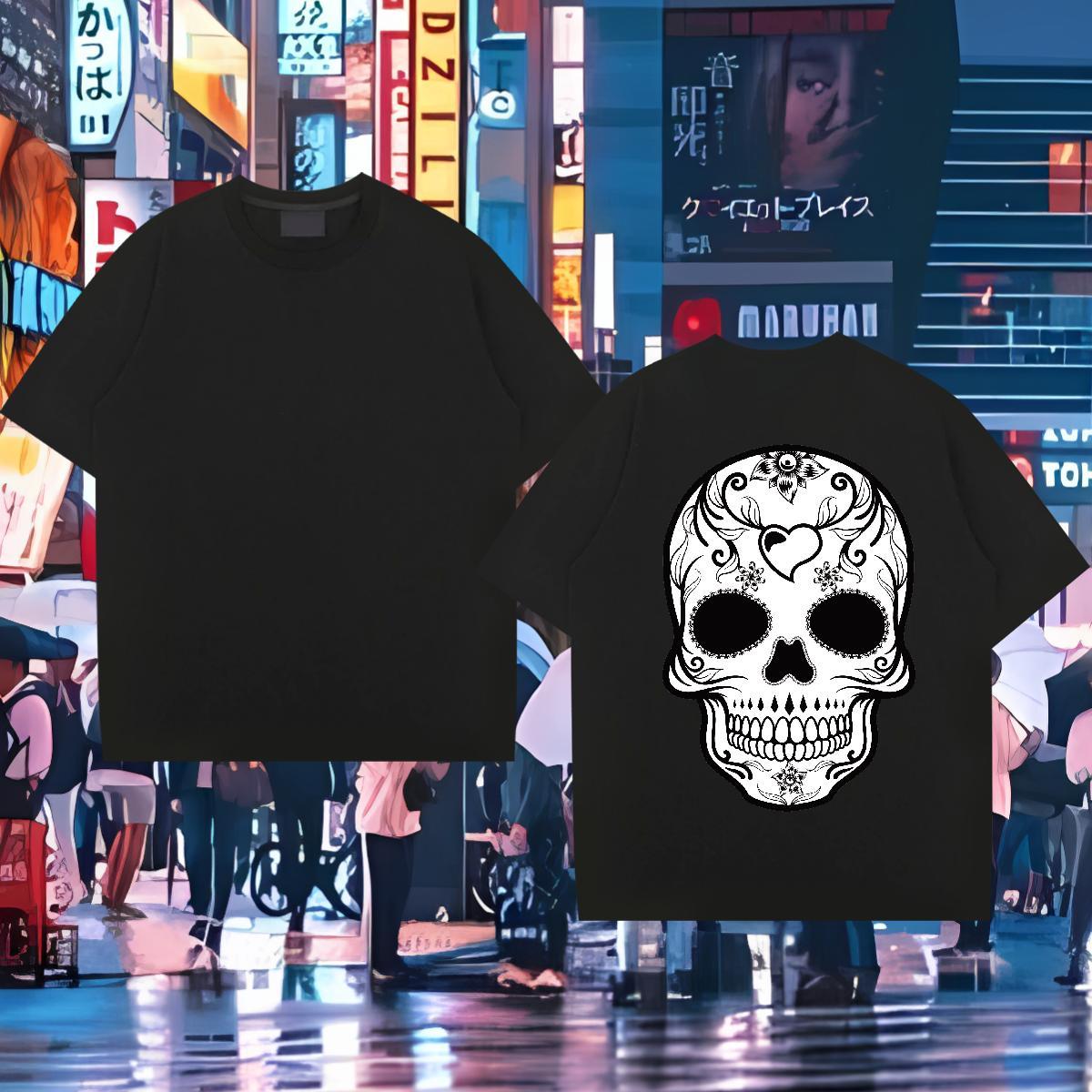 2024 Mens T Shirts skull Clothings 230g Cotton Home Outdoor Classic Custom Anime Breathable Men Tshirts