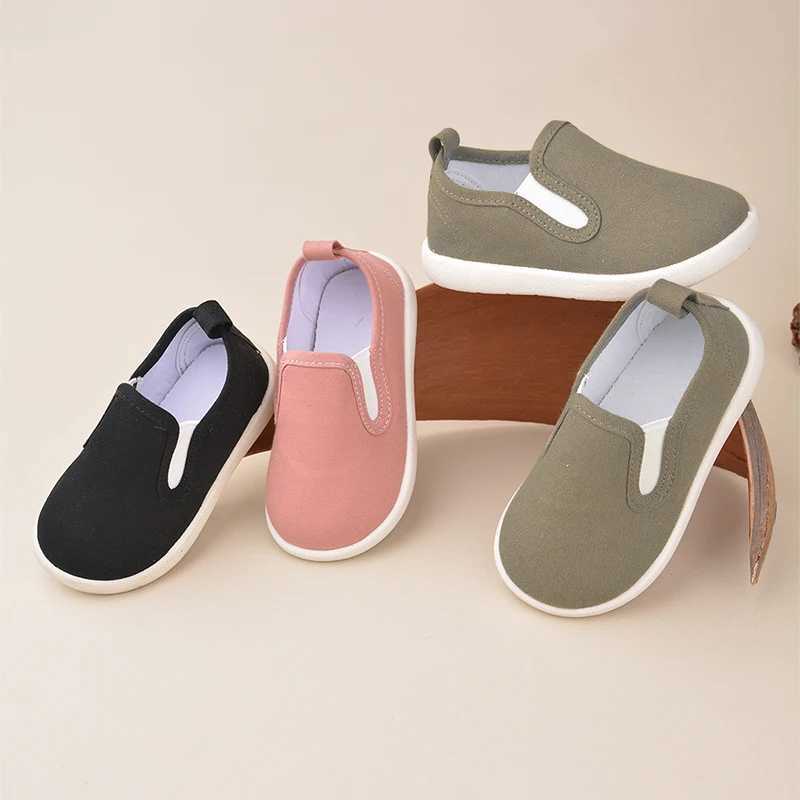 Sneakers Spring Little Kids Lovely Slip-on Lightweight Soft Canvas Sneakers Toddlers Casual Daily First Walking Shoes EK9S111 H240805