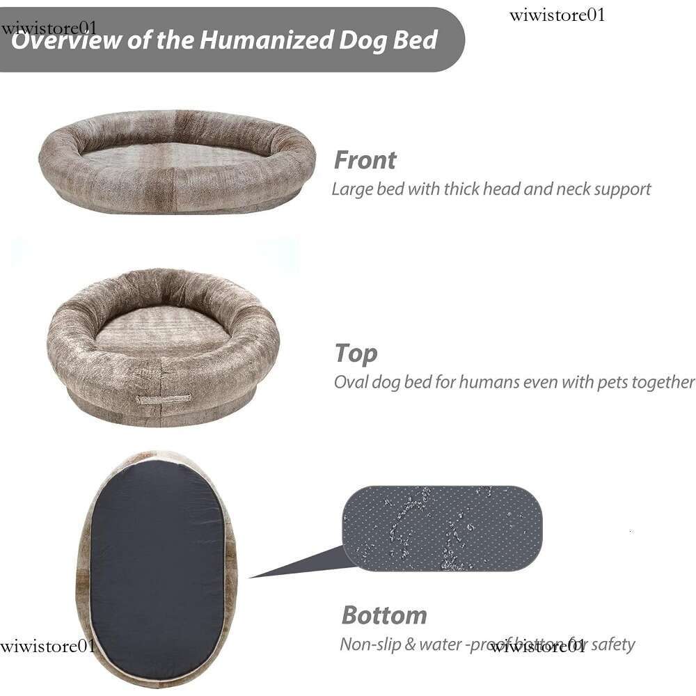 Large Human Dog Bed for Adults & Pets Giant Washable Beag with Breathable Fur Bury Orange dh5727163