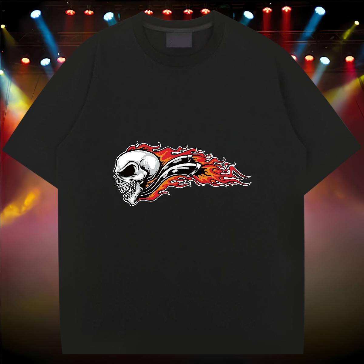 Free Shipping Man T Shirts skull Clothes 230g 100% Cotton Sport Popular Custom Cartoon Breathable Mens Tshirts