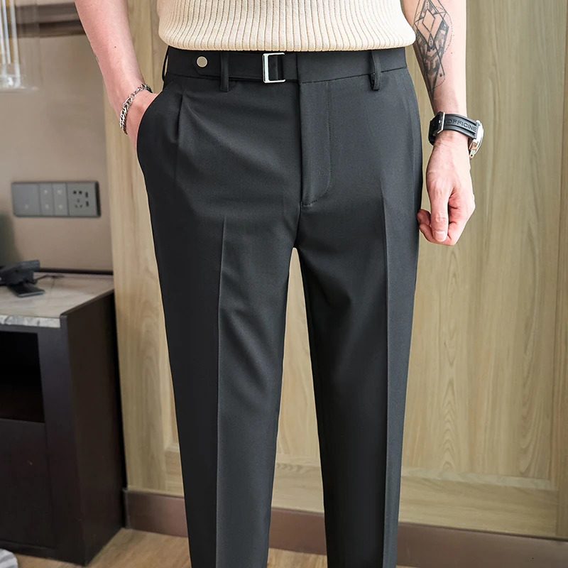 Mens Spring High Quality Business Suit Trousers Male Slim Fit Fashion Summer Pants Men Clothing 3628 240806