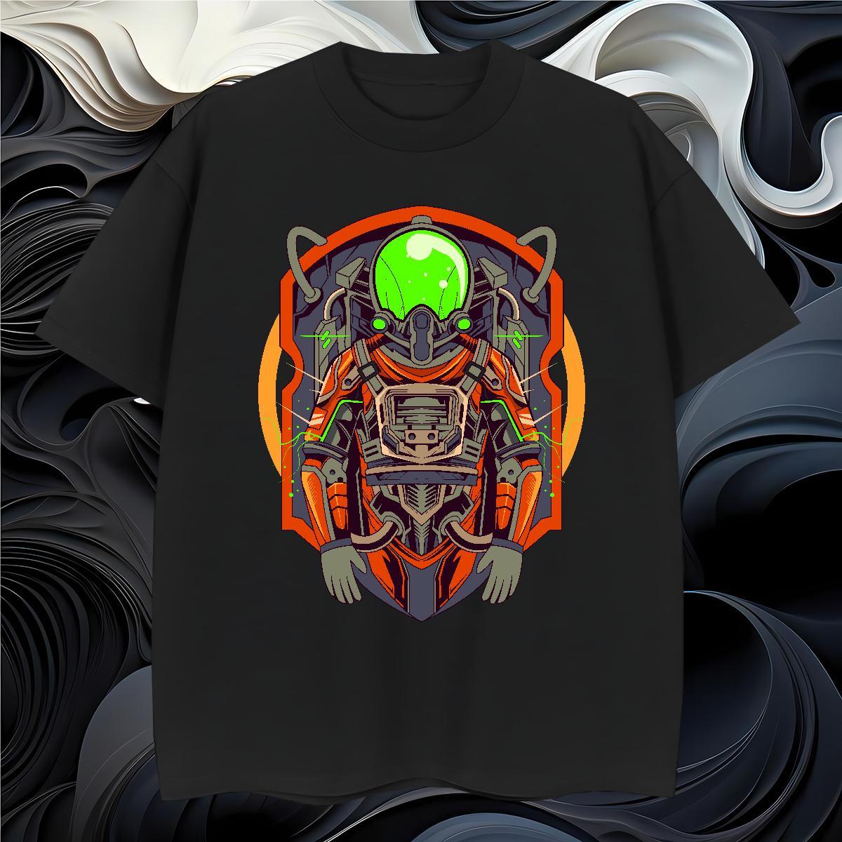 Classic Casual T Shirt For Man robot Tops Tees 100% Cotton 230g Sport Brand Plus Size Custom Round Neck Short Sleeve Couples T Shirts