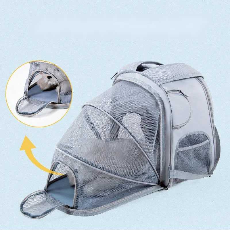 Cat Carriers Crates Houses Expandable Dog Carrier Bag Pet Double Shoulder Backpack Sturdy Frame Breathable Foldable Travel Dog Bag Fits 6kg Pets