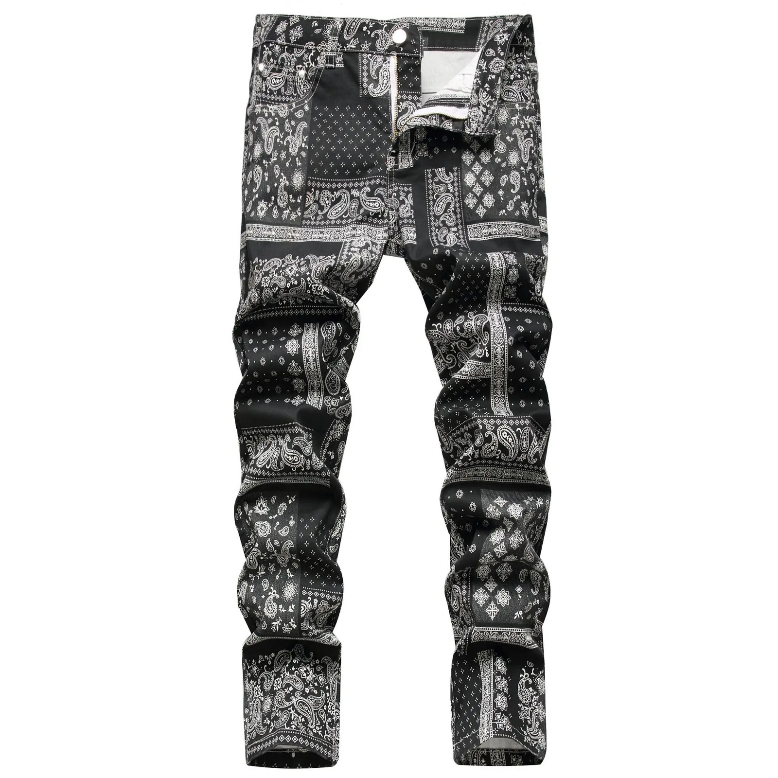 Mens Jeans Straight-Leg Baggy Denim Pants Fashionable Washed Vintage Streetwear Y2k 240806
