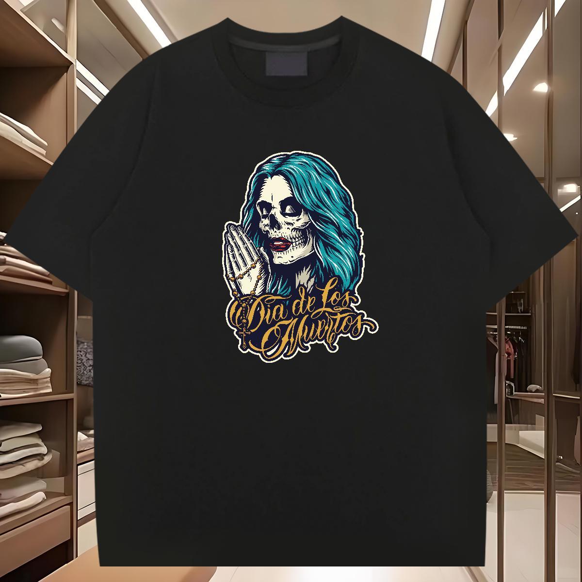 2024 T Shirt For Man skull Tees Shirts 100% Cotton 230g Street Wear Comfortable Skull Pure Cotton Couples T Shirts
