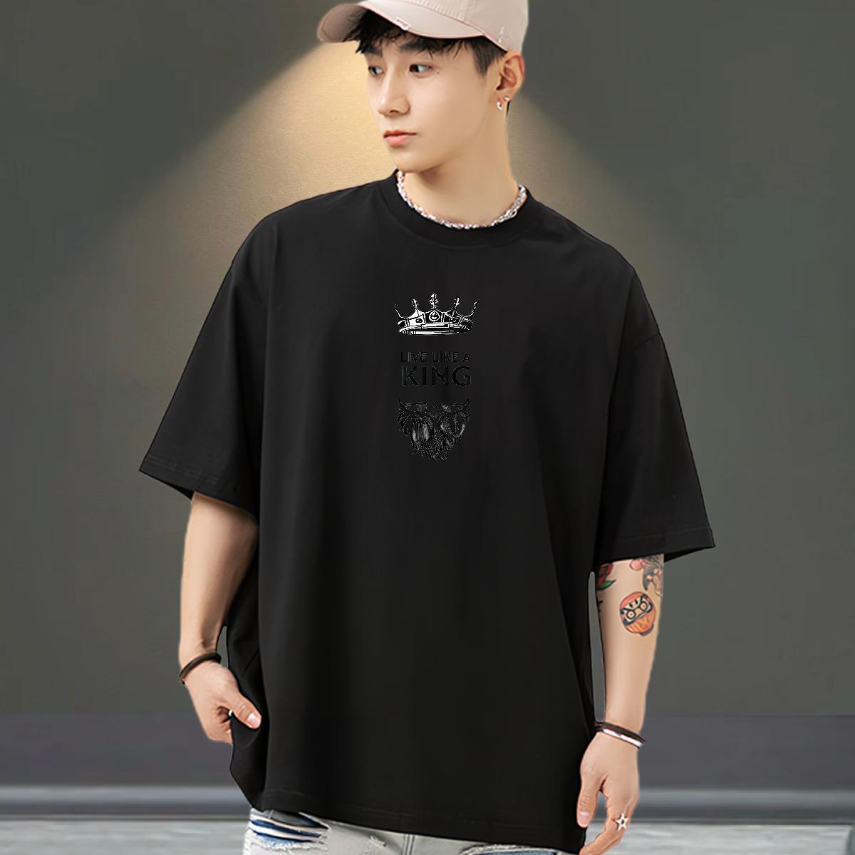 Fashion T shirt letter Tees Shirts 230g Pure Cotton Home Outdoor High Quality DIY Printed O-Neck Short Sleeve Men Tees