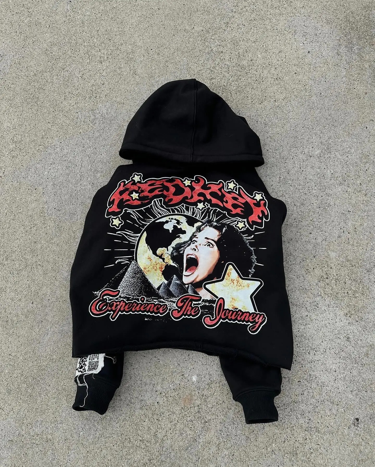 Harajuku Street Star Letter Print Oversized Sweatshirt Hip Hop Gothic Graphic Hoodies Men Women Y2k Tops Streetwear Clothes 240806