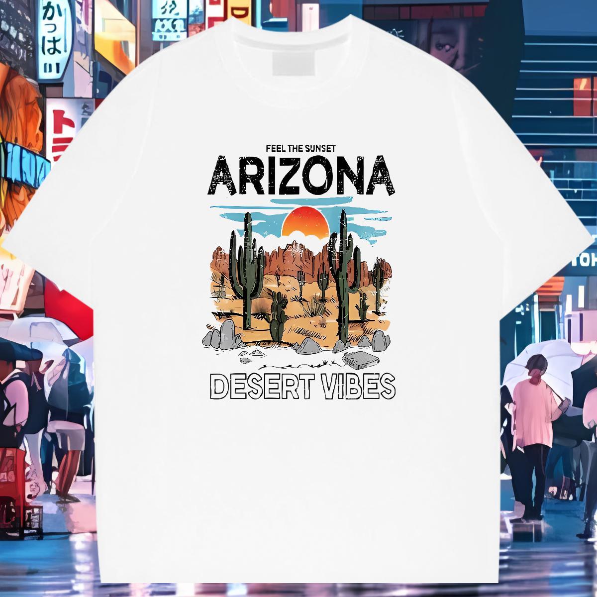 Custom T Shirts Men desert Tees Shirts 230g Pure Cotton Daily Wear High Quality Anime Print Breathable Crew Neck Tshirt for Man Woman