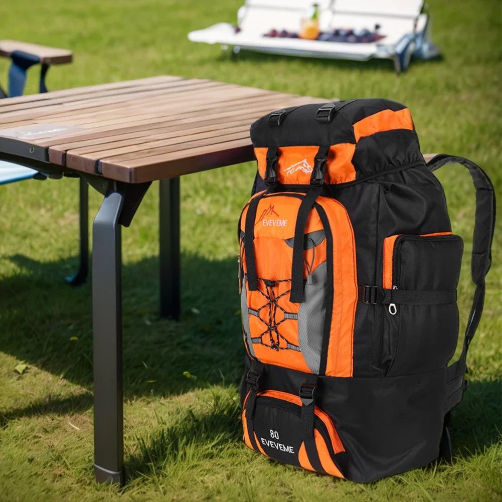 Large 80L travel bag camping backpack hiking army mountain sports outdoor shoulder 240807 653f 4