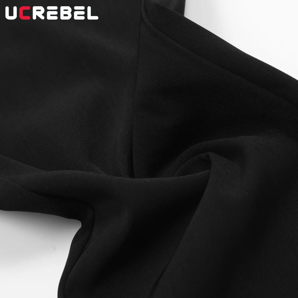 side Breasted Solid Color Suit pants Mens High Street Straight Loose Flare Men Trousers 240806