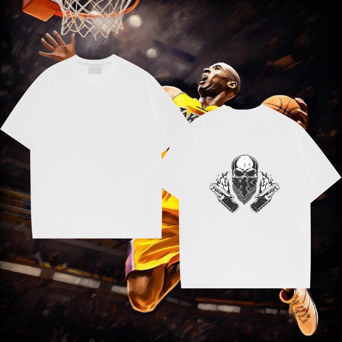 New Designer T Shirt For Man skull Tees Shirts 230g 100% Cotton Hip Hop Cool Custom Anime Round Neck Short Sleeve Men Tshirts