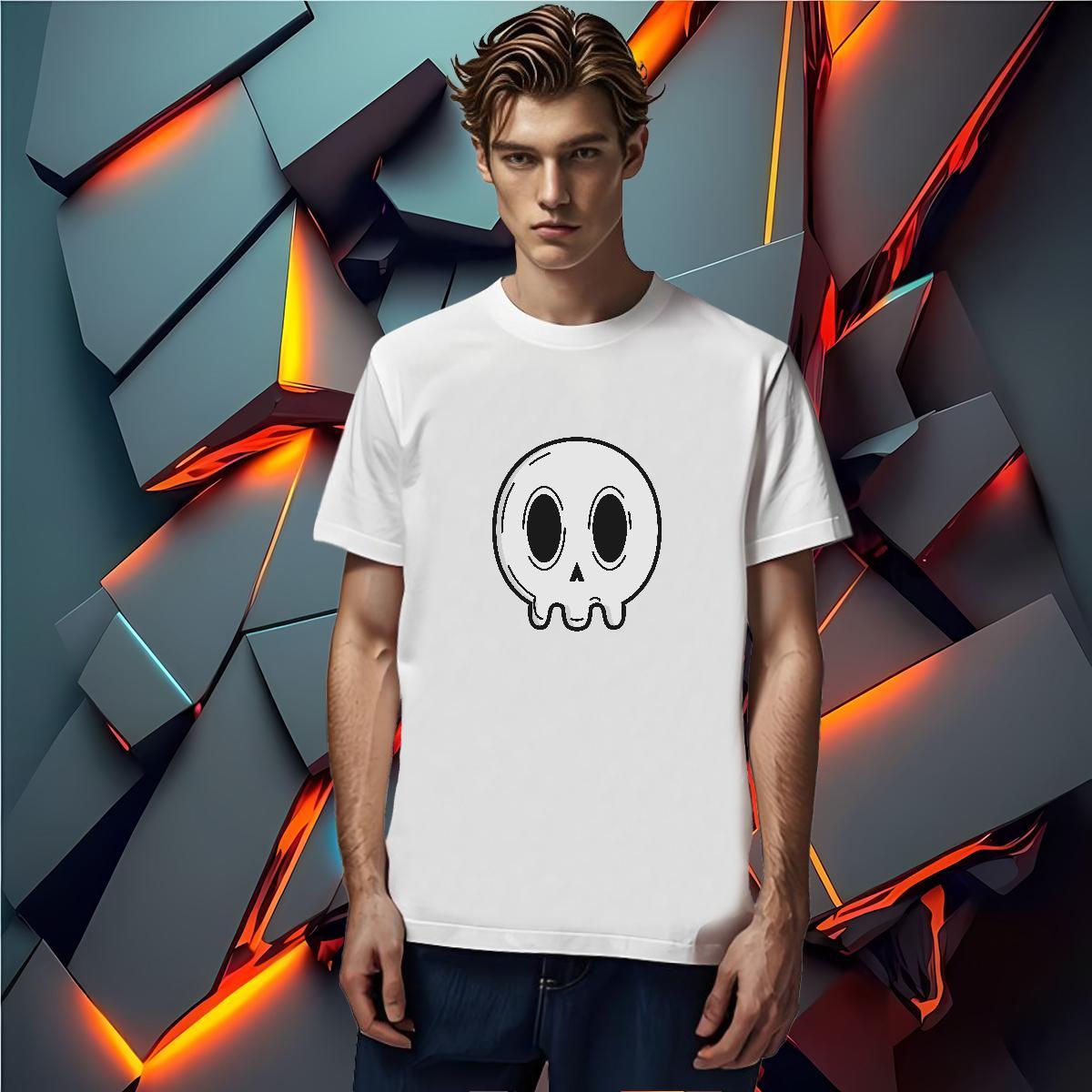 Customized T shirt skull Tees Shirts 230g Pure Cotton Spring Summer Free Shipping DIY Printed Breathable Short Sleeve Men Tshirts