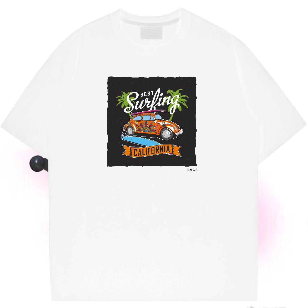 2024 Men T Shirts car Wear 230g Cotton Sport Comfortable DIY Printed Short Sleeve Soft Couples T Shirts