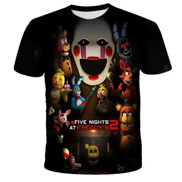 Fashion clothing for children in 3D for five nights at Freddy Fnafs T-shirt childrens cartoon T-shirt boys Sonic clothing girls topW240718